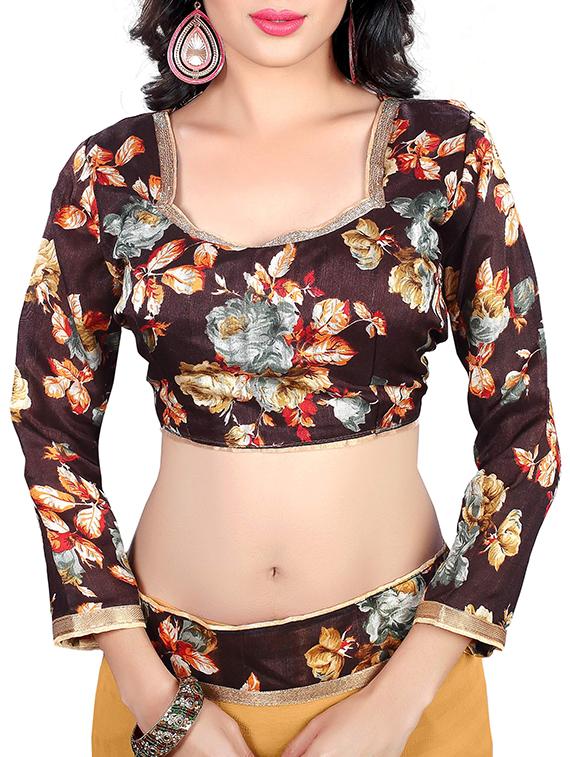 floral lace border saree with blouse - 15476056 -  Standard Image - 1