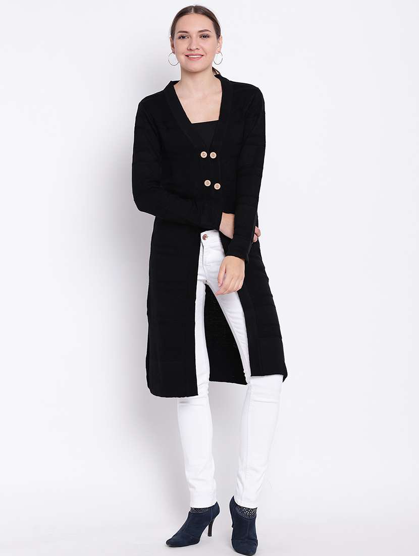 striped woolen cardigan