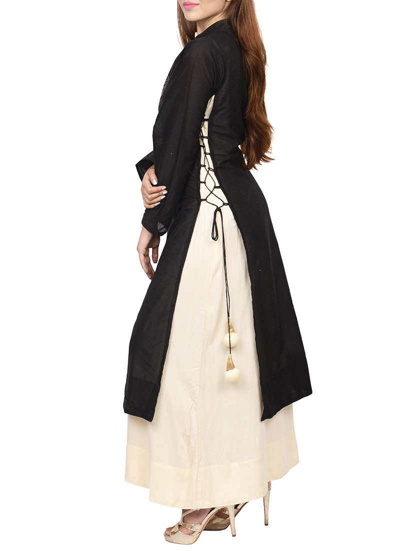 layered kurta with tassels - 15476496 -  Standard Image - 1