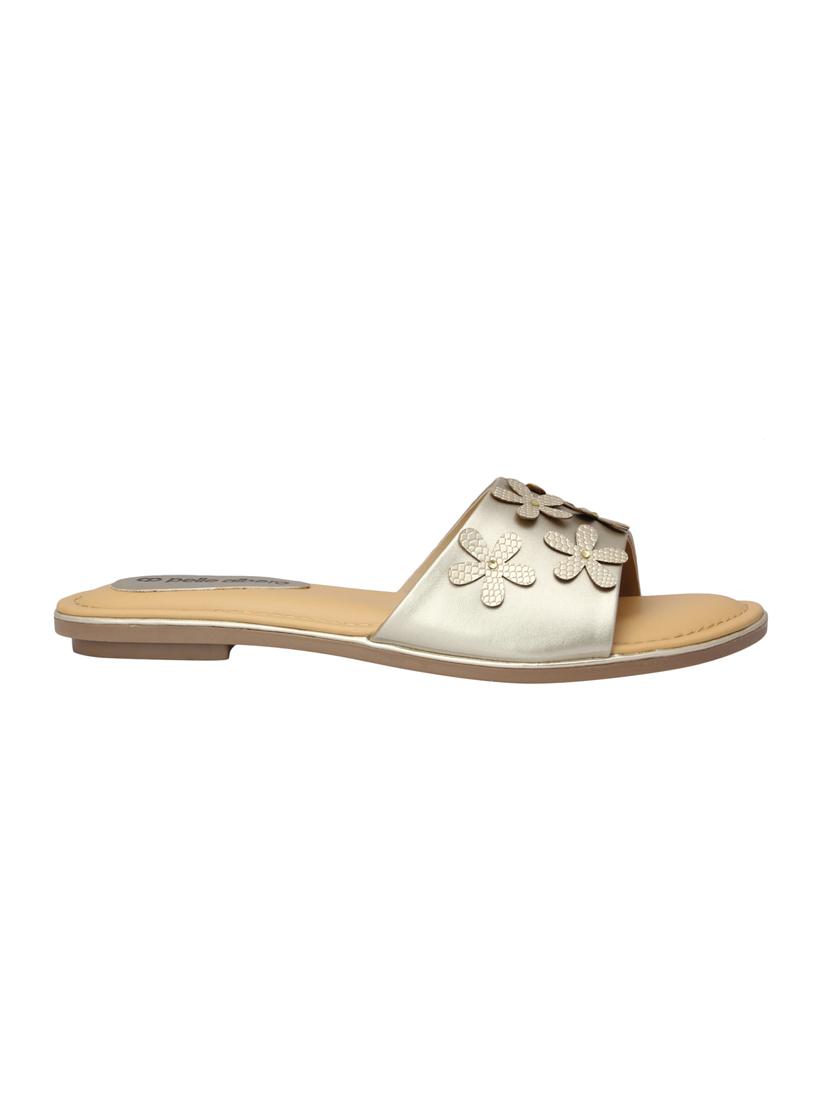 silver slip on sandals - 15477223 - Standard Image - 1