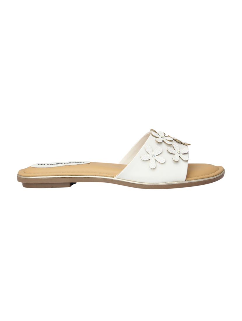 white slip on sandals - 15477224 - Standard Image - 1