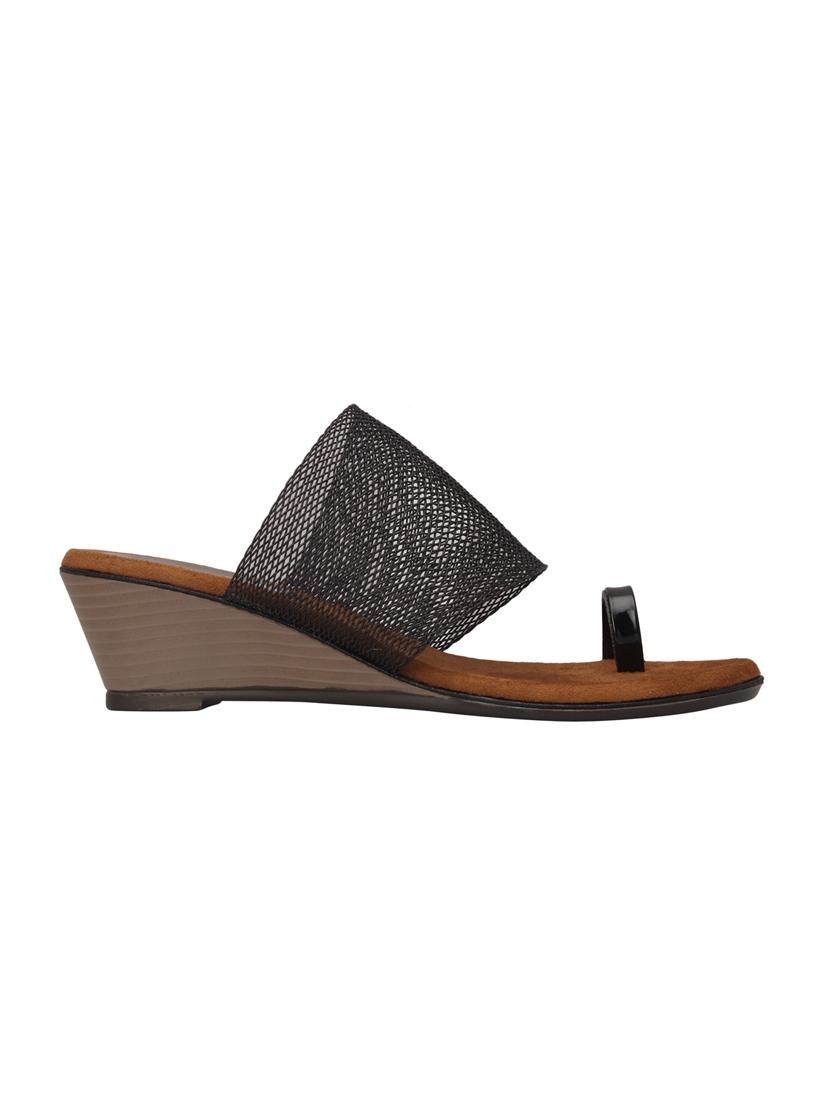 black one toe wedges - 15477233 - Standard Image - 1