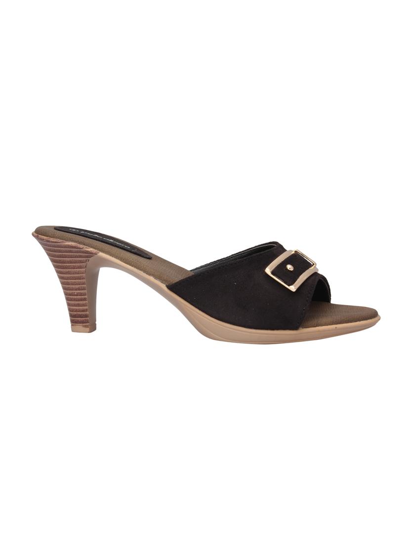 black slip on sandals - 15477238 - Standard Image - 1