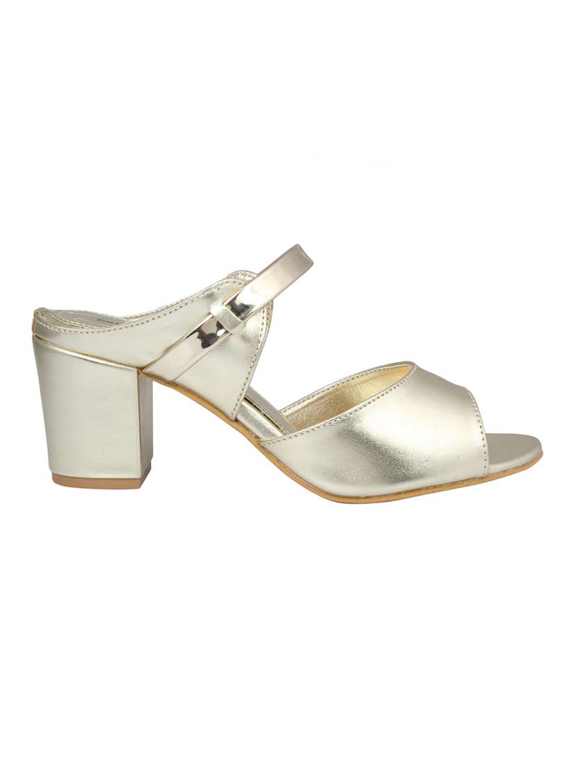 silver slip on sandals - 15477267 -  Standard Image - 1