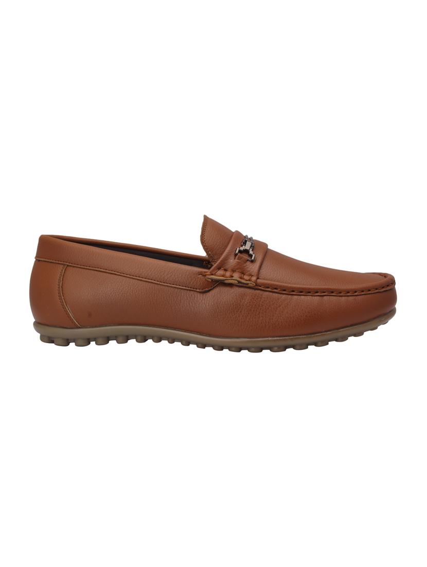 tan leatherette slip on loafers - 15477294 - Standard Image - 1