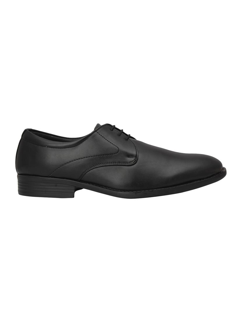black leatherette lace-up derbys - 15477317 -  Standard Image - 1
