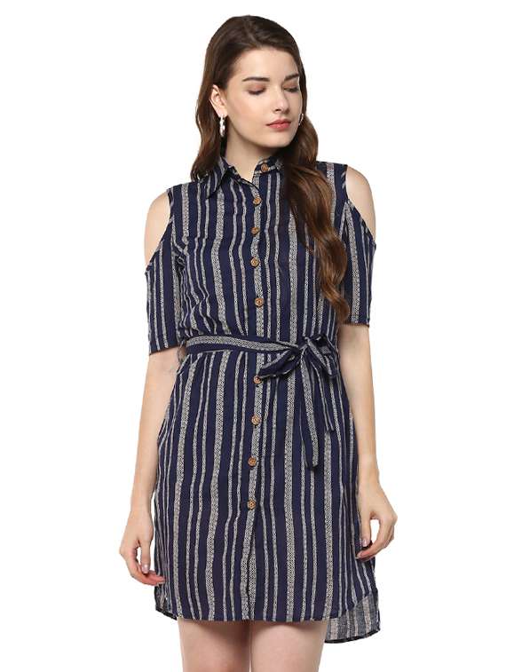 women's high low striped dress