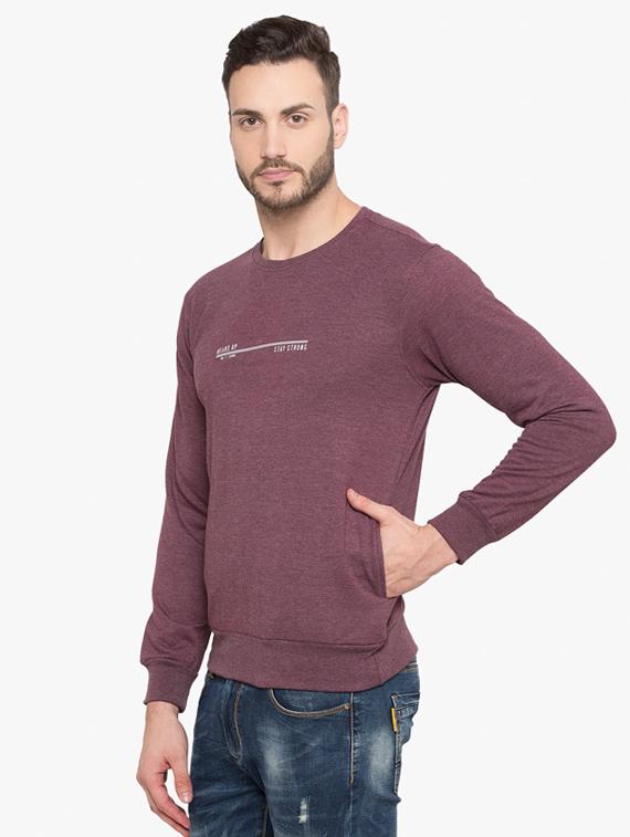 purple cotton chest print sweatshirt - 15480459 -  Standard Image - 1