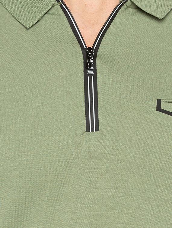 green cotton collared t-shirt - 15480473 - Standard Image - 4