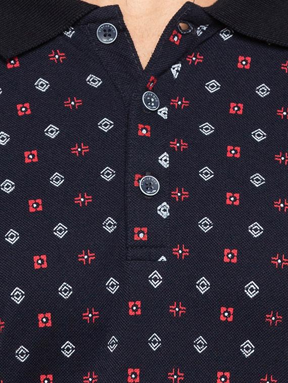 blue cotton all over print t-shirt - 15480481 - Standard Image - 4
