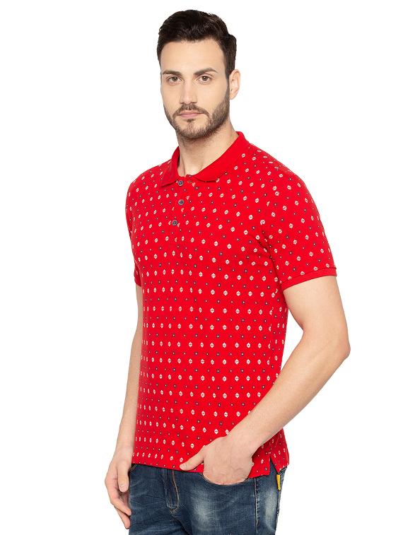 red cotton all over print t-shirt - 15480482 - Standard Image - 1