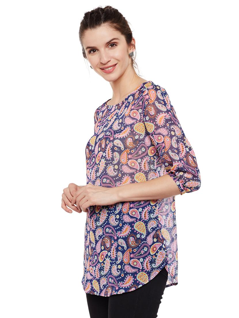 sheer paisley print regular top - 15482661 - Standard Image - 1