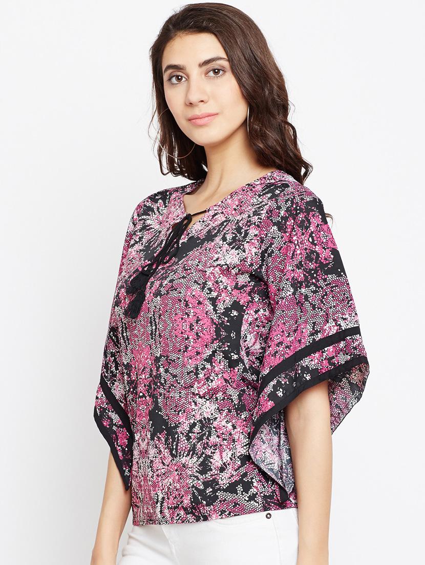 tie up neck printed top - 15482682 - Standard Image - 1