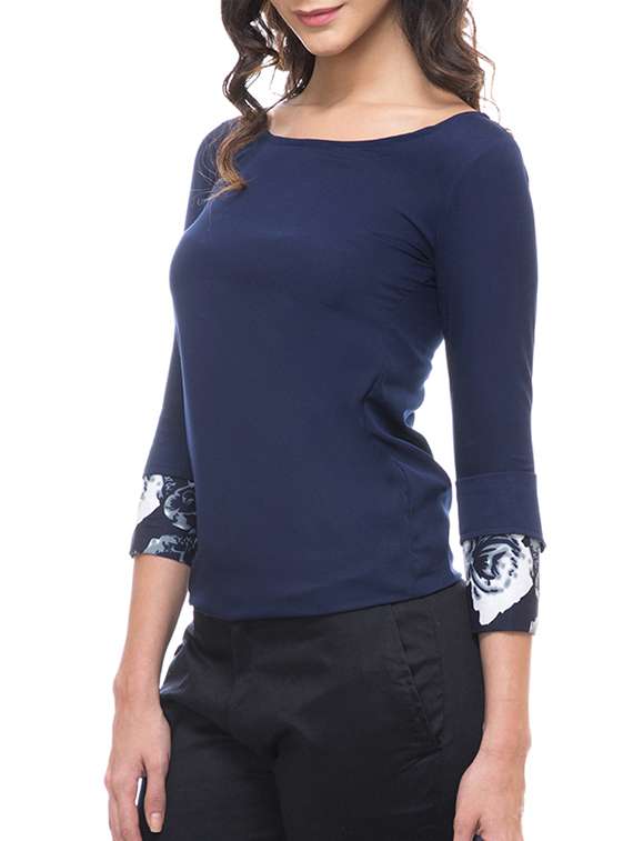 women's straight boat neck top - 15484159 - Standard Image - 1