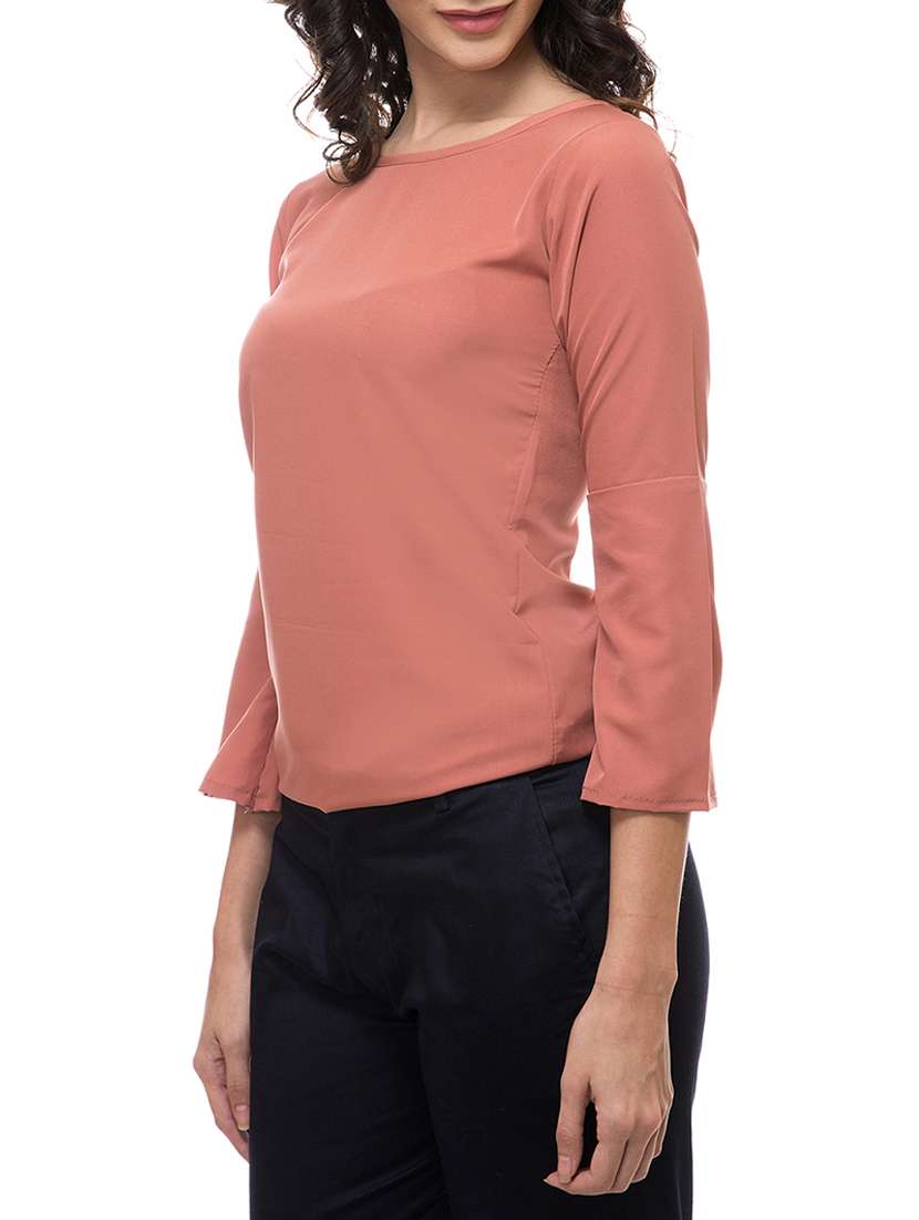 women's straight boat neck top - 15484161 - Standard Image - 1