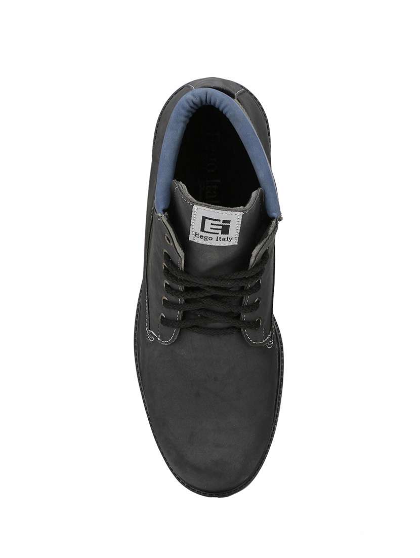 black leatherette high ankle boots - 15484939 -  Standard Image - 4