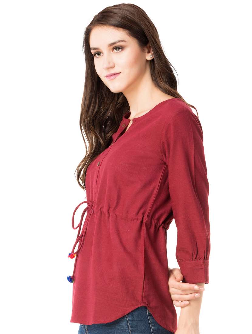 women's straight notch neck top - 15486006 -  Standard Image - 1
