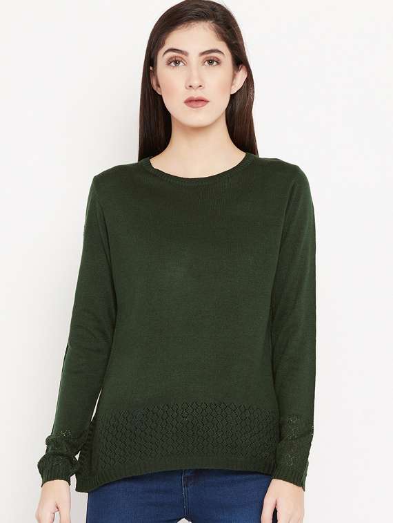 round neck woolen pullover