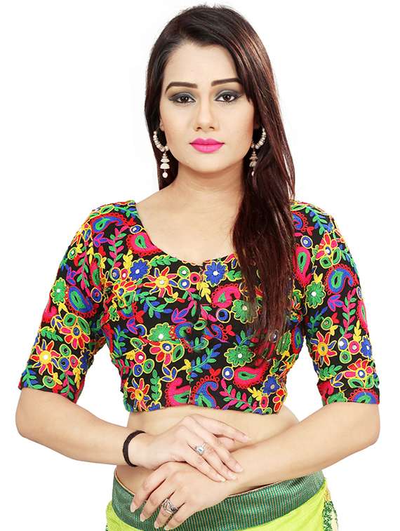 multi thread embroidered blouse