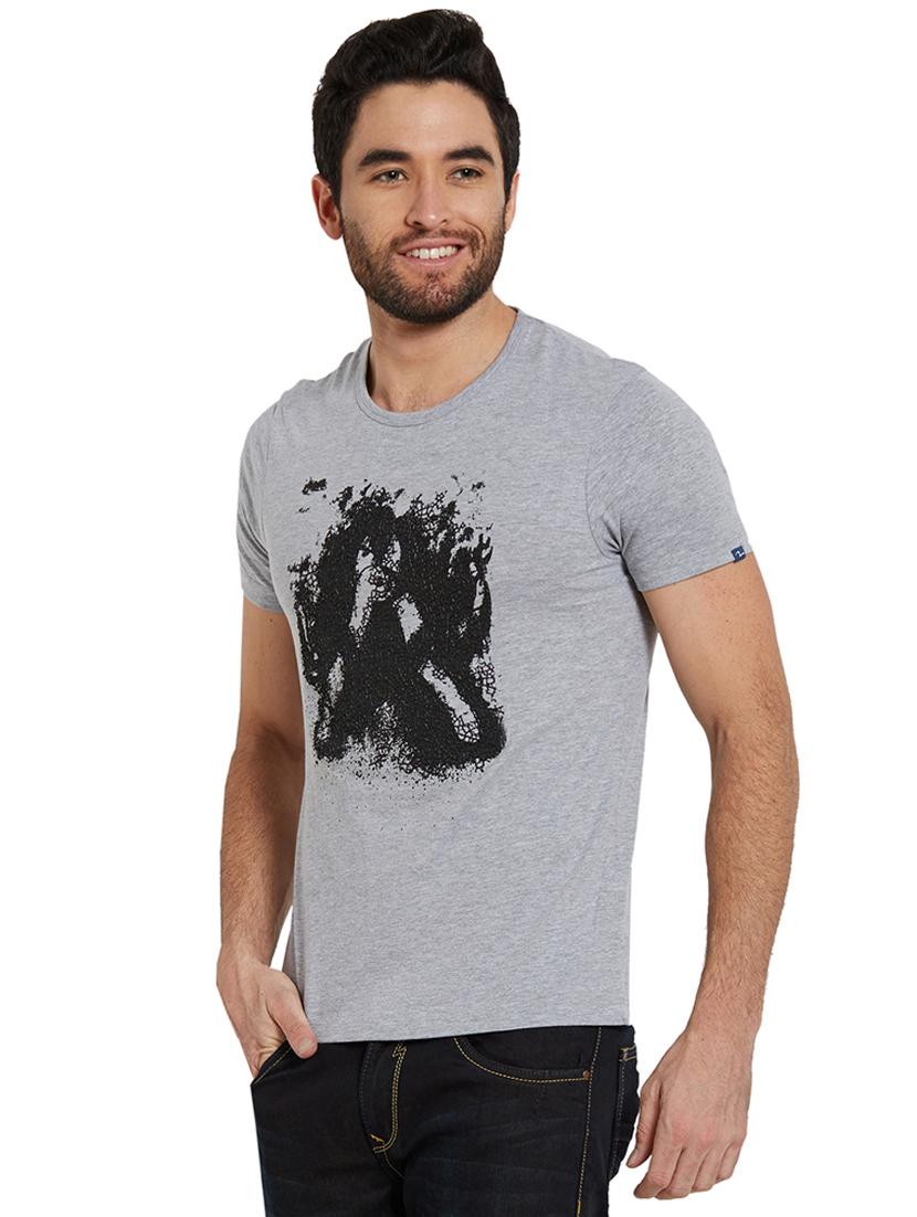 grey cotton chest print t-shirt - 15489506 -  Standard Image - 1