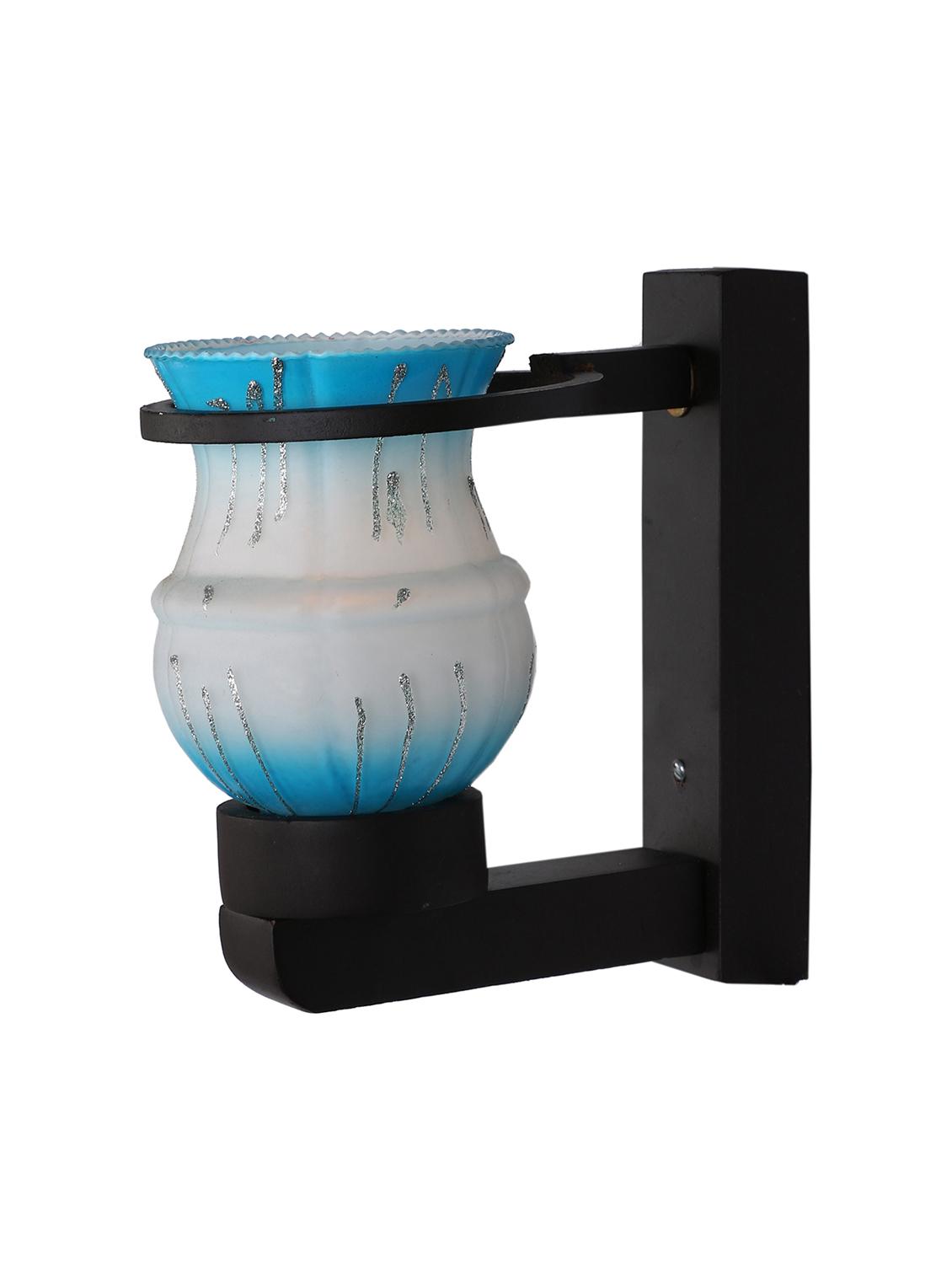new  designer hand decorative colorful glass wall lamp light with stylish wooden fitting new-el45 - 15489659 -  Standard Image - 1