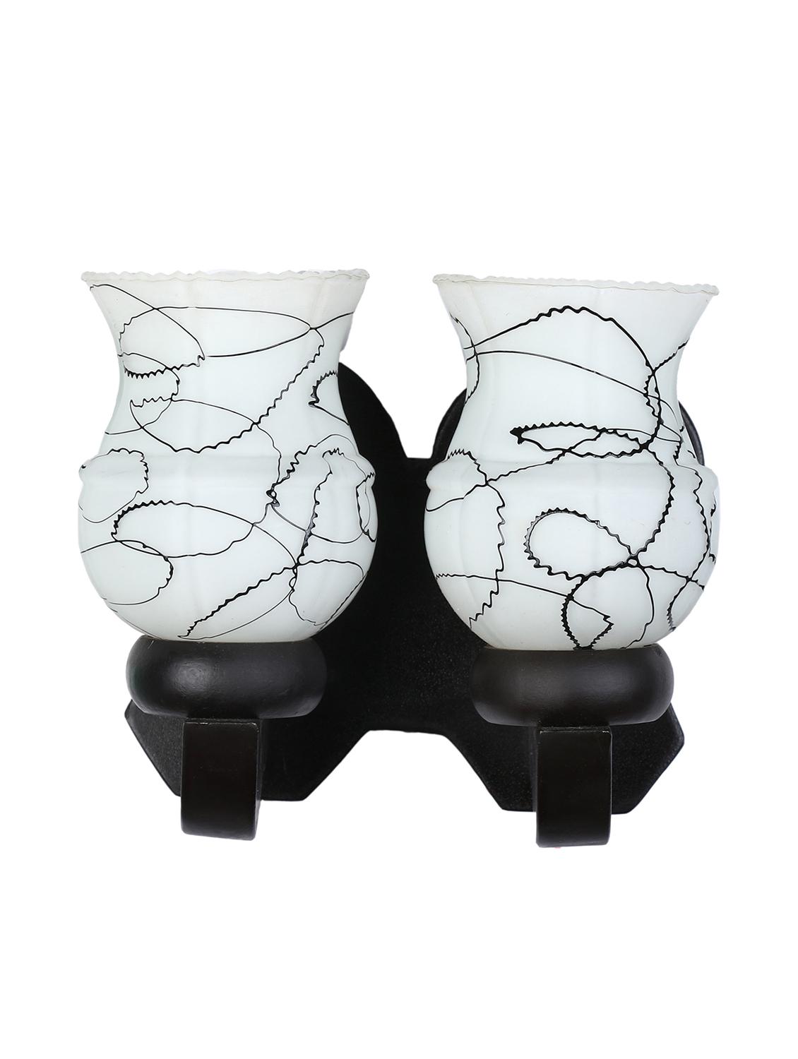 new stylish twins hand decorative colorful glass wall lamp light with royal wooden fitting dn-2wa2 - 15489680 -  Standard Image - 1