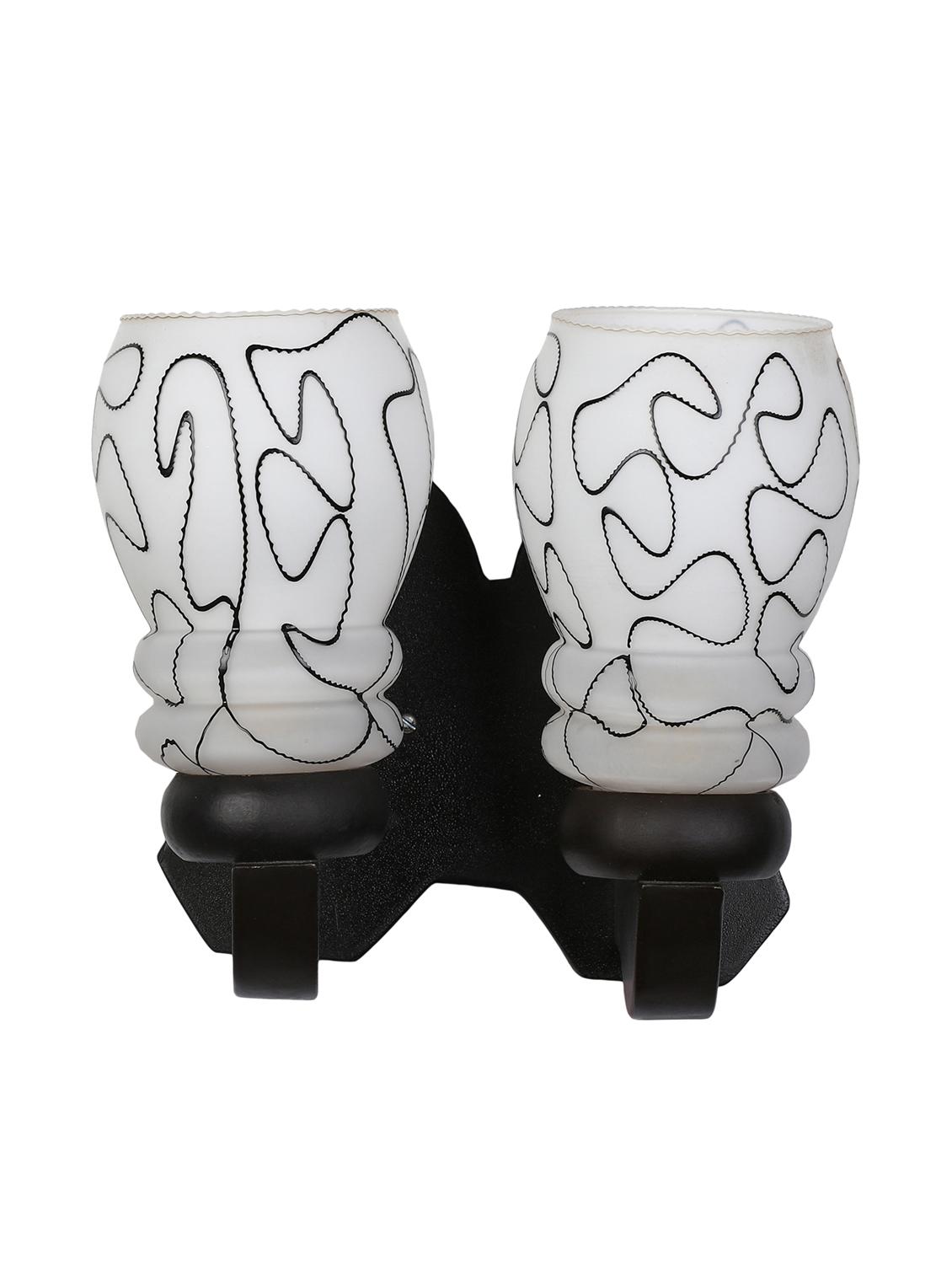new stylish twins hand decorative colorful glass wall lamp light with royal wooden fitting dn-2wa22 - 15489700 -  Standard Image - 1