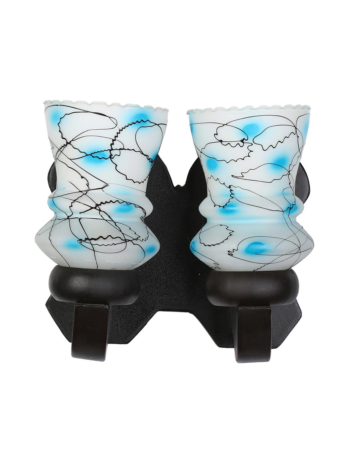 new stylish twins hand decorative colorful glass wall lamp light with royal wooden fitting dn-2wa32 - 15489710 - Standard Image - 1