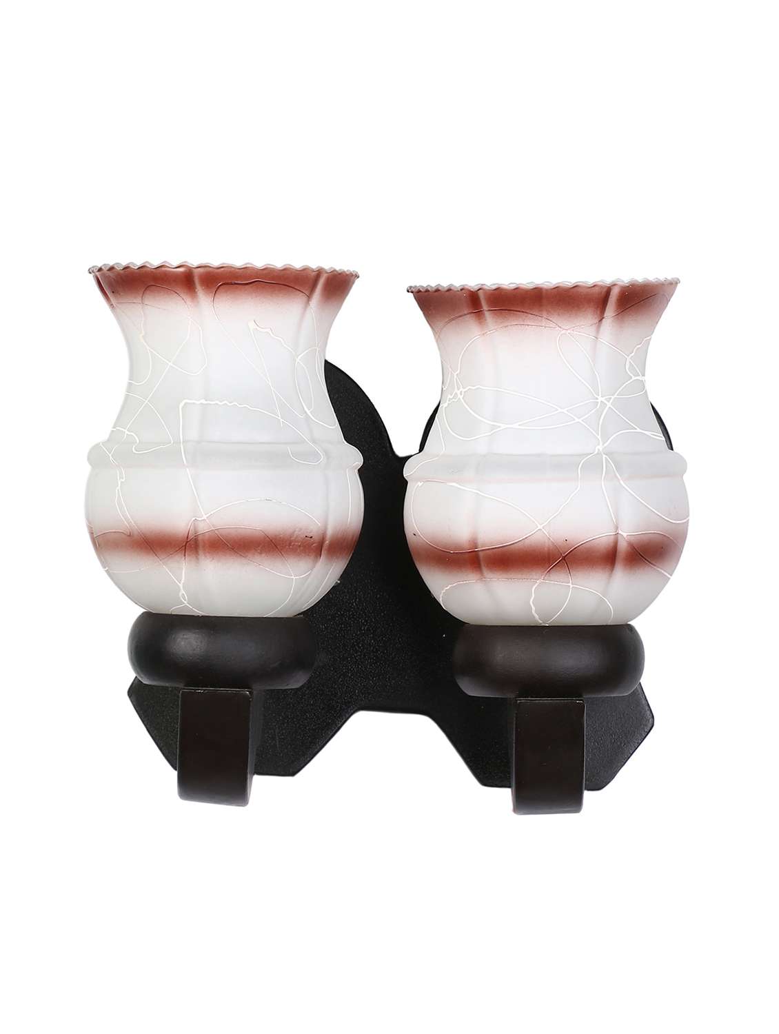 new stylish twins hand decorative colorful glass wall lamp light with royal wooden fitting dn-2wa40 - 15489718 -  Standard Image - 1