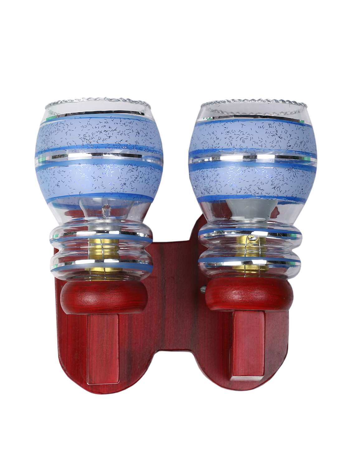 new stylish twins hand decorative colorful glass wall lamp light with royal wooden fitting dn-2wa55 - 15489733 -  Standard Image - 1