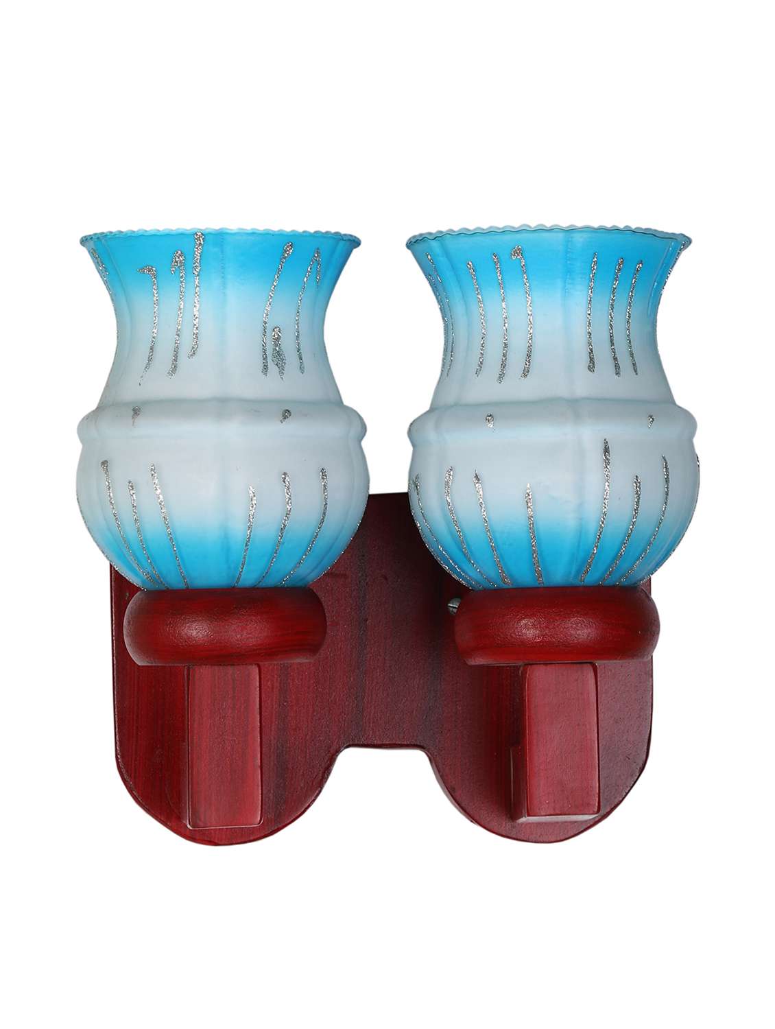 new stylish twins hand decorative colorful glass wall lamp light with royal wooden fitting dn-2wa56 - 15489734 -  Standard Image - 1