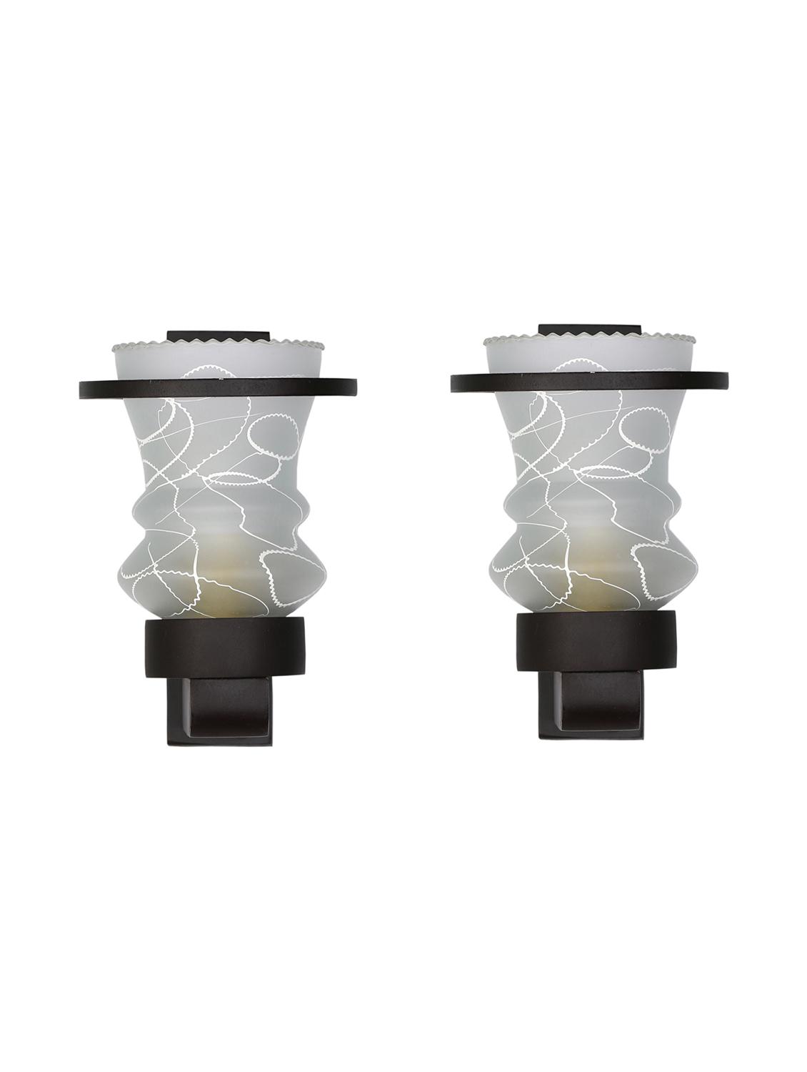 designer hand decorative colorful glass wall lamp light with stylish wooden fitting ( set of two )-el78 - 15489793 - Standard Image - 1