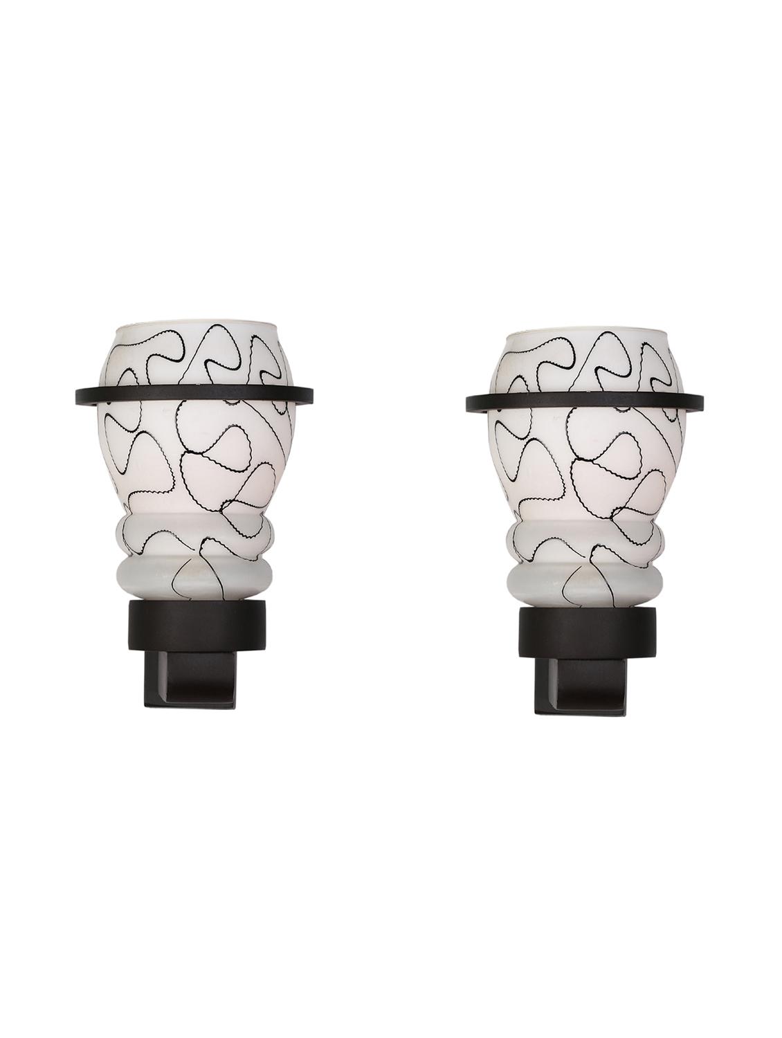 designer hand decorative colorful glass wall lamp light with stylish wooden fitting  ( set of two )-el79 - 15489794 -  Standard Image - 1