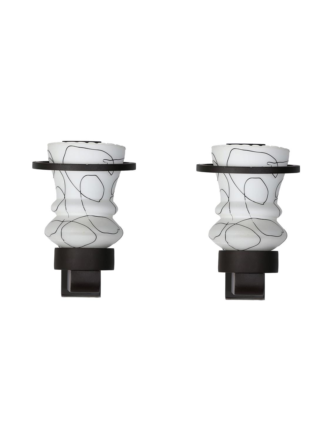 designer hand decorative colorful glass wall lamp light with stylish wooden fitting  ( set of two )-el85 - 15489800 -  Standard Image - 1