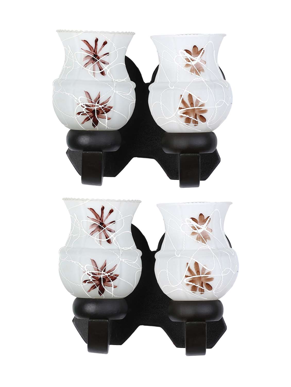 stylish twins hand decorative colorful glass wall lamp light with royal wooden fitting (set of two) dn-2wa117 - 15489836 -  Standard Image - 1