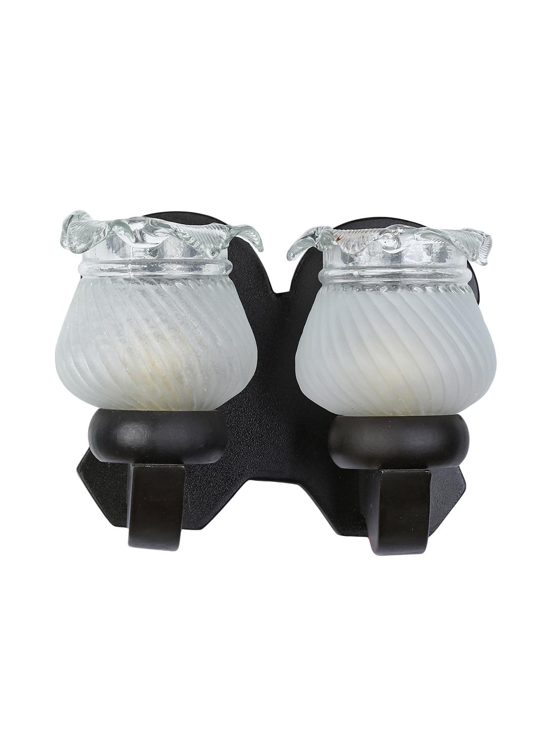 stylish twins hand decorative colorful glass wall lamp light with royal wooden fitting (set of two) dn-2wa124 - 15489843 -  Standard Image - 1