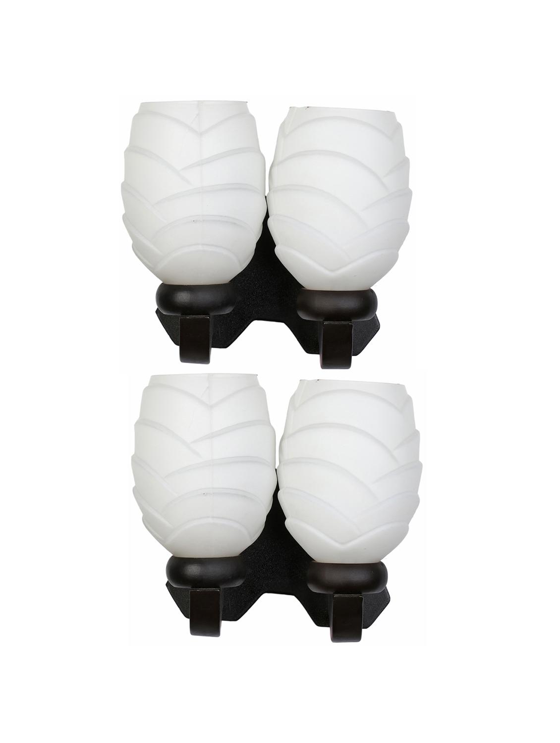 stylish twins hand decorative colorful glass wall lamp light with royal wooden fitting (set of two) dn-2wa128 - 15489847 - Standard Image - 1
