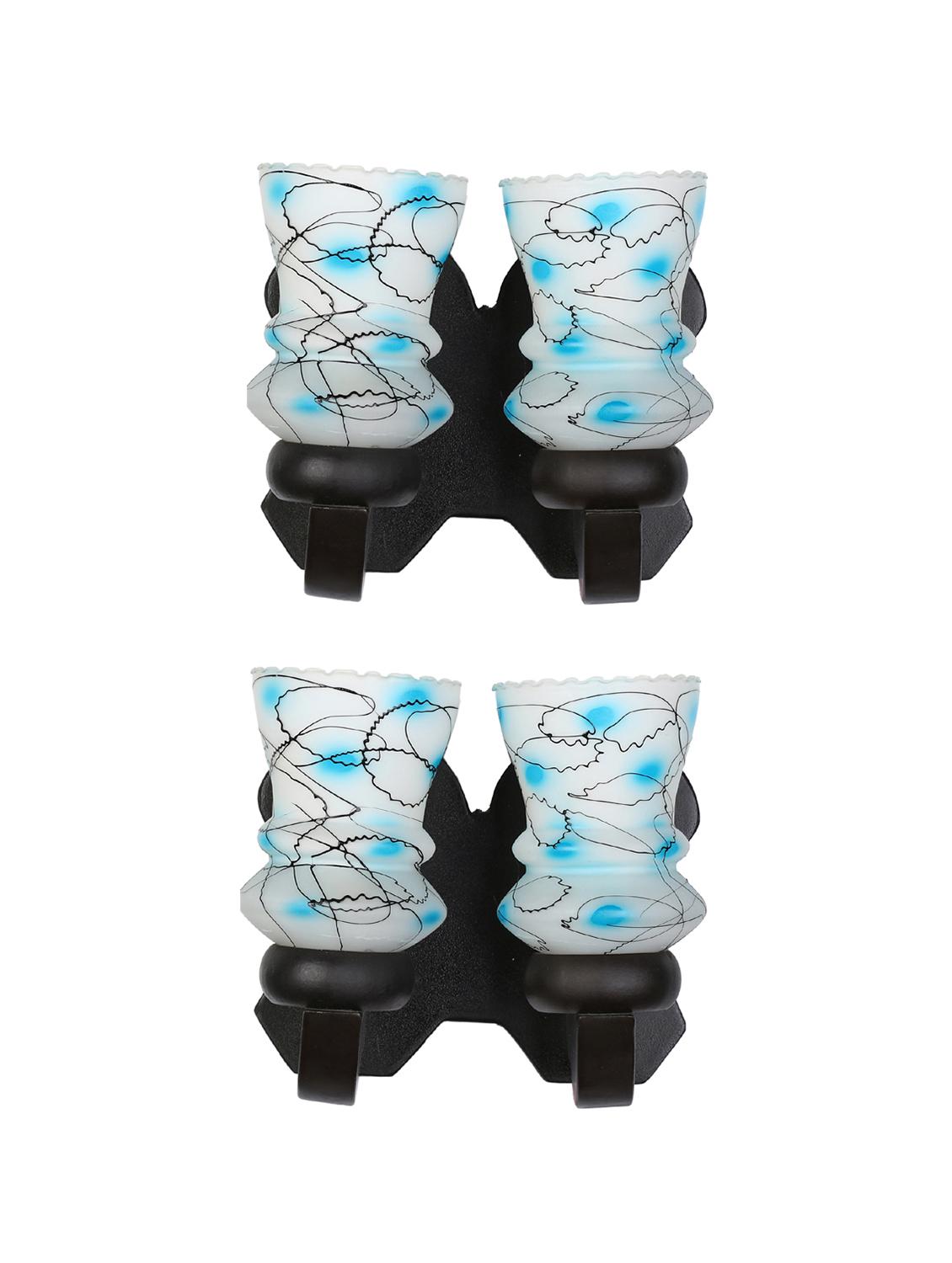 stylish twins hand decorative colorful glass wall lamp light with royal wooden fitting (set of two) dn-2wa146 - 15489864 -  Standard Image - 1