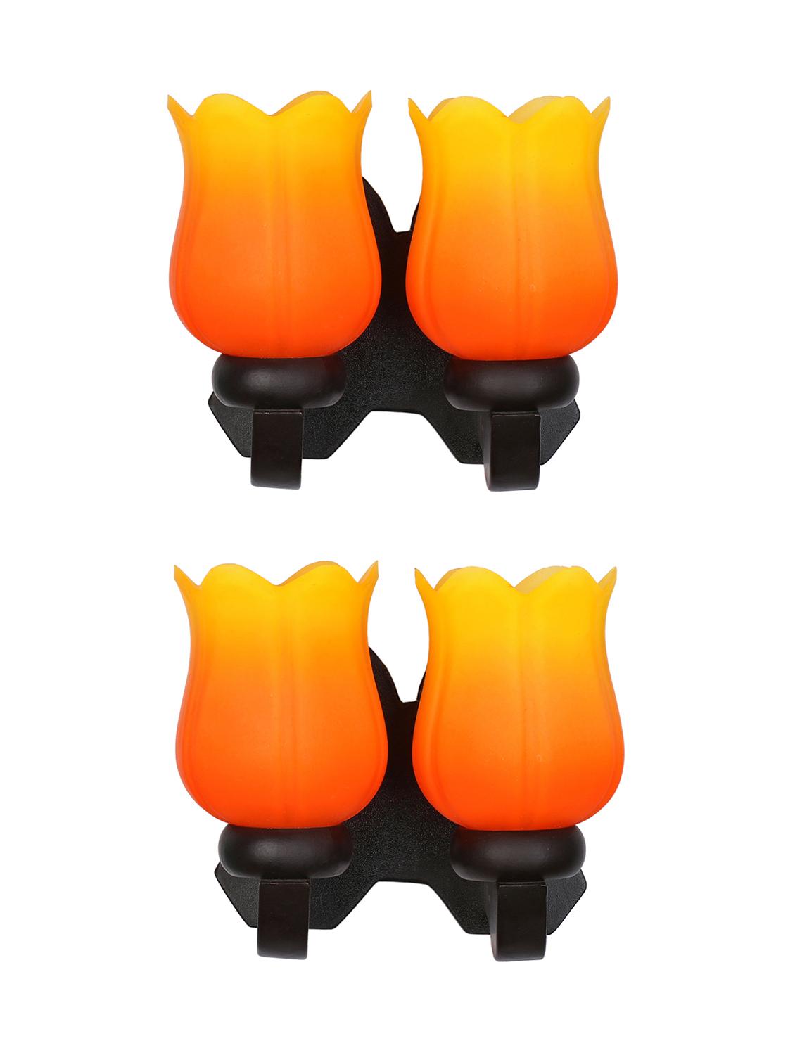 stylish twins hand decorative colorful glass wall lamp light with royal wooden fitting (set of two) dn-2wa157 - 15489875 - Standard Image - 1