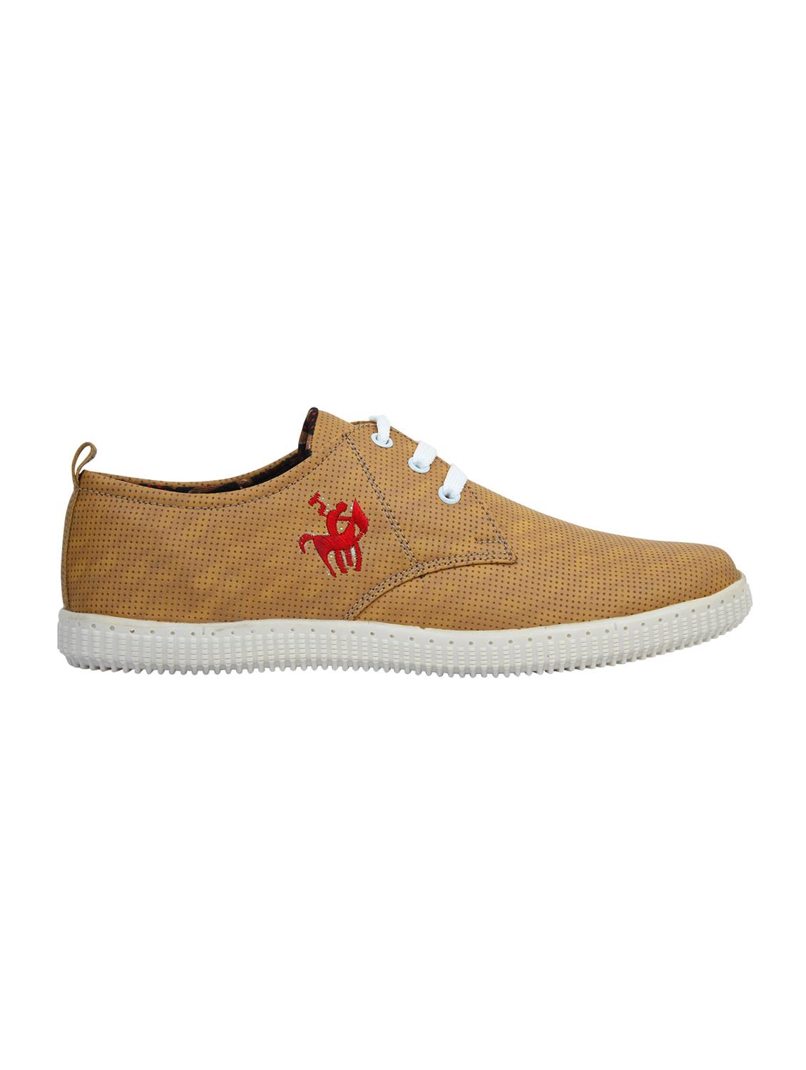 tan leatherette lace up sneakers - 15490947 - Standard Image - 1