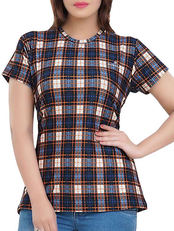short sleeved checkered tee