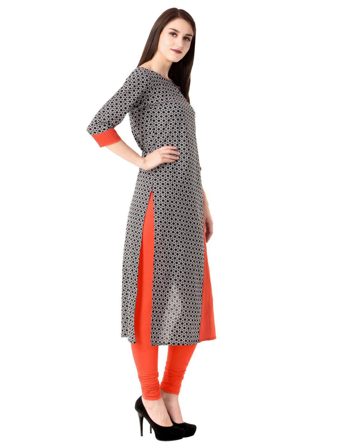 printed straight kurta - 15493099 -  Standard Image - 1