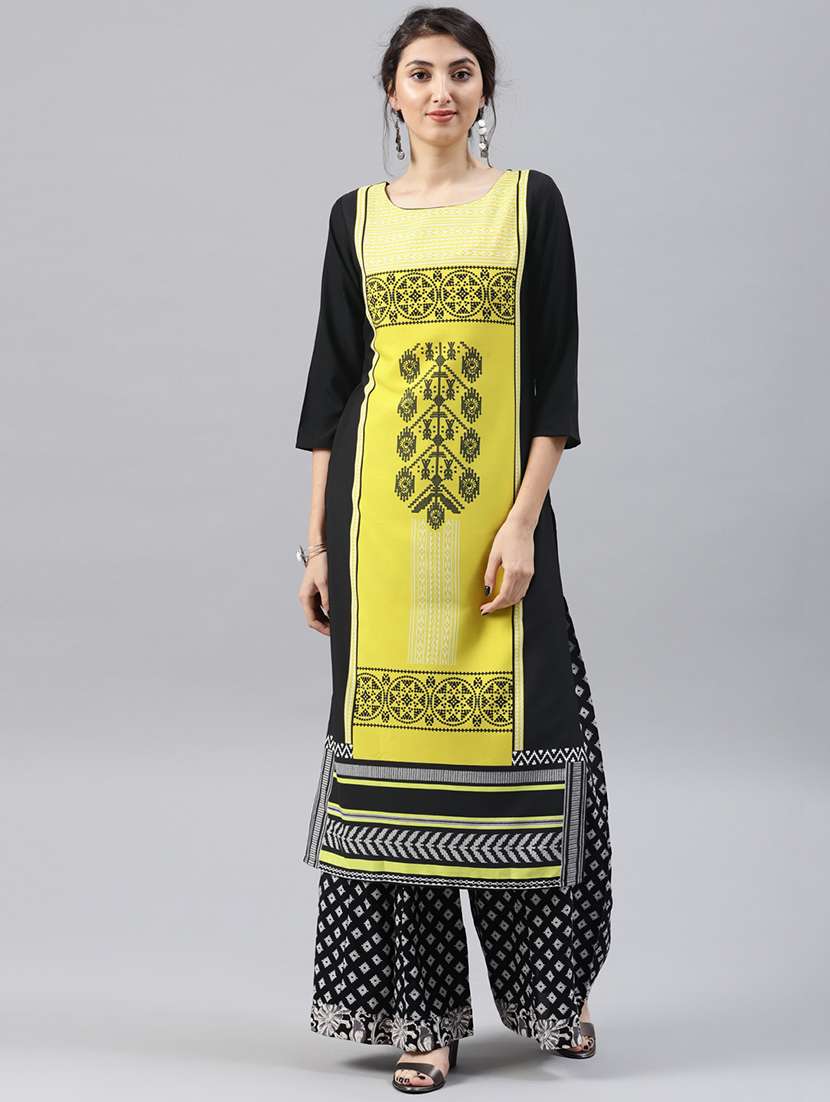 printed straight kurta