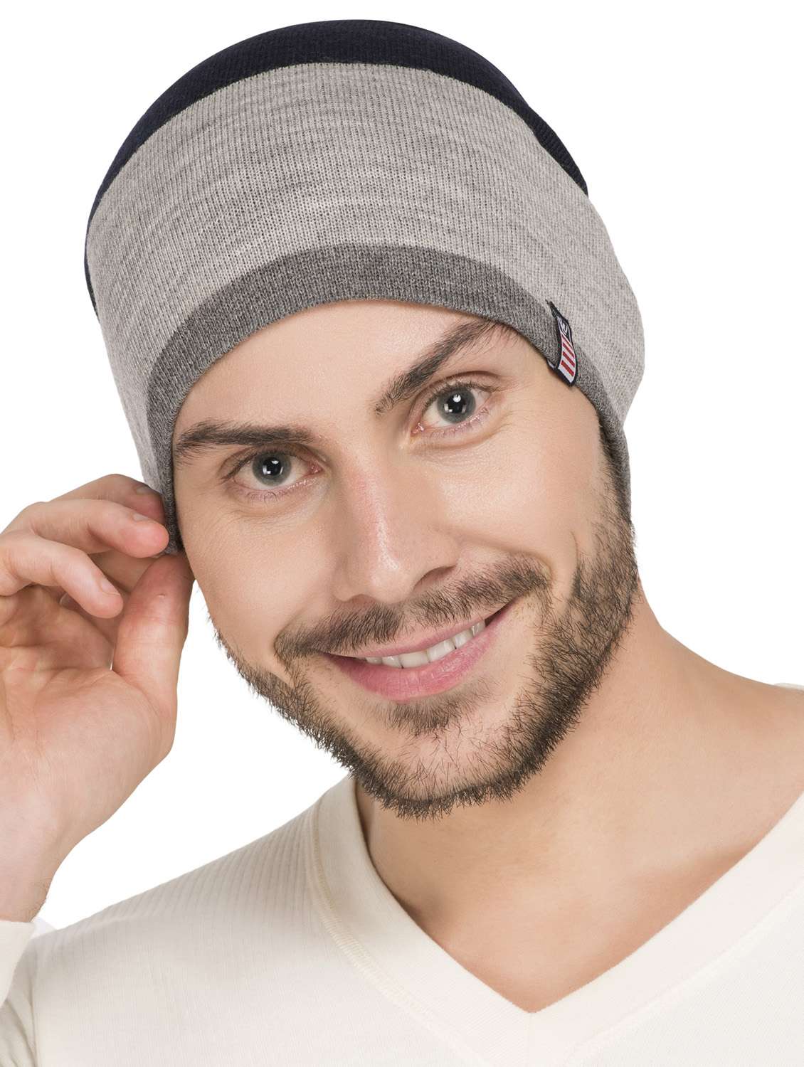 grey wool winter cap