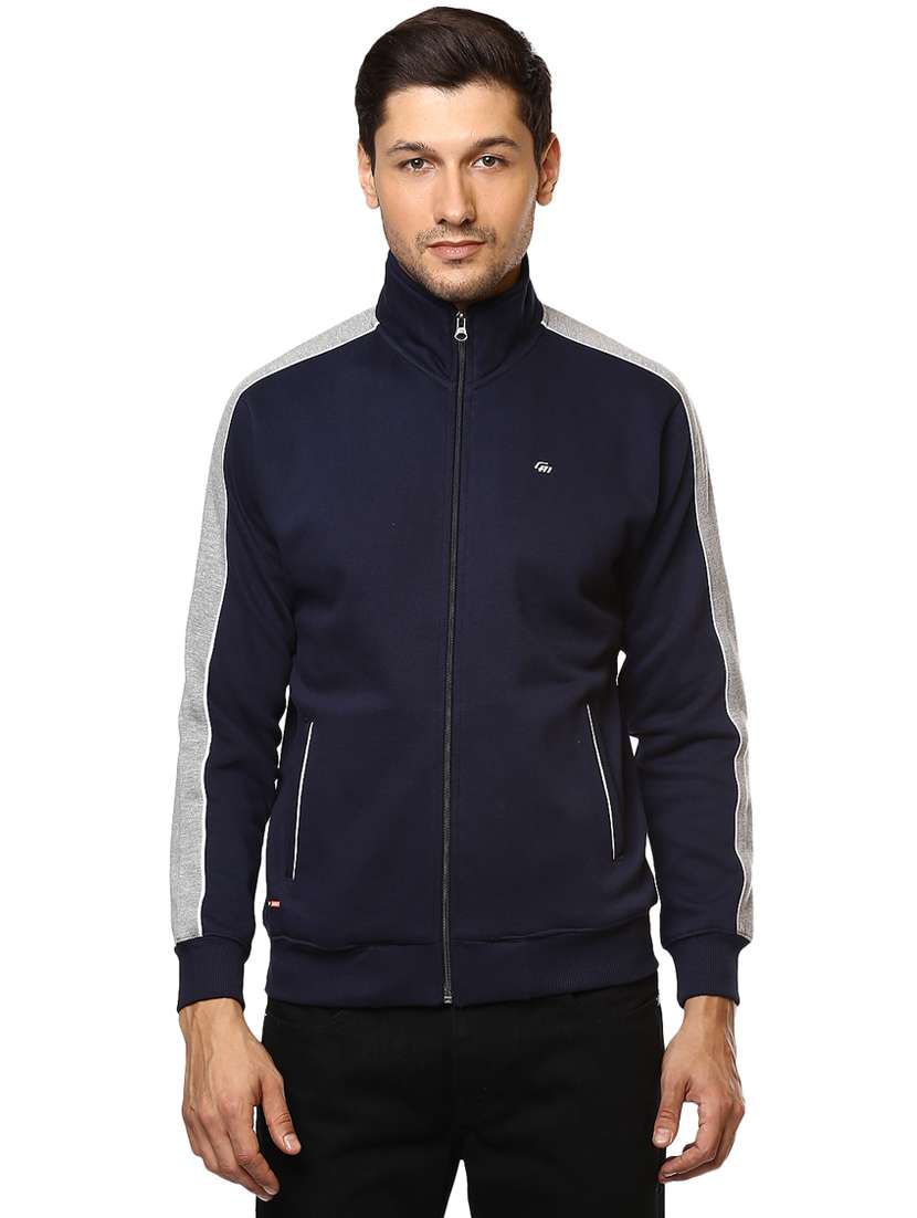 navy blue taped casual jacket