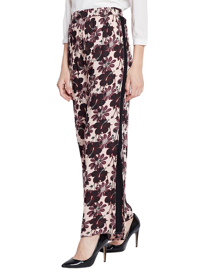 side slit floral wide leg trouser - 15502734 -  Standard Image - 1