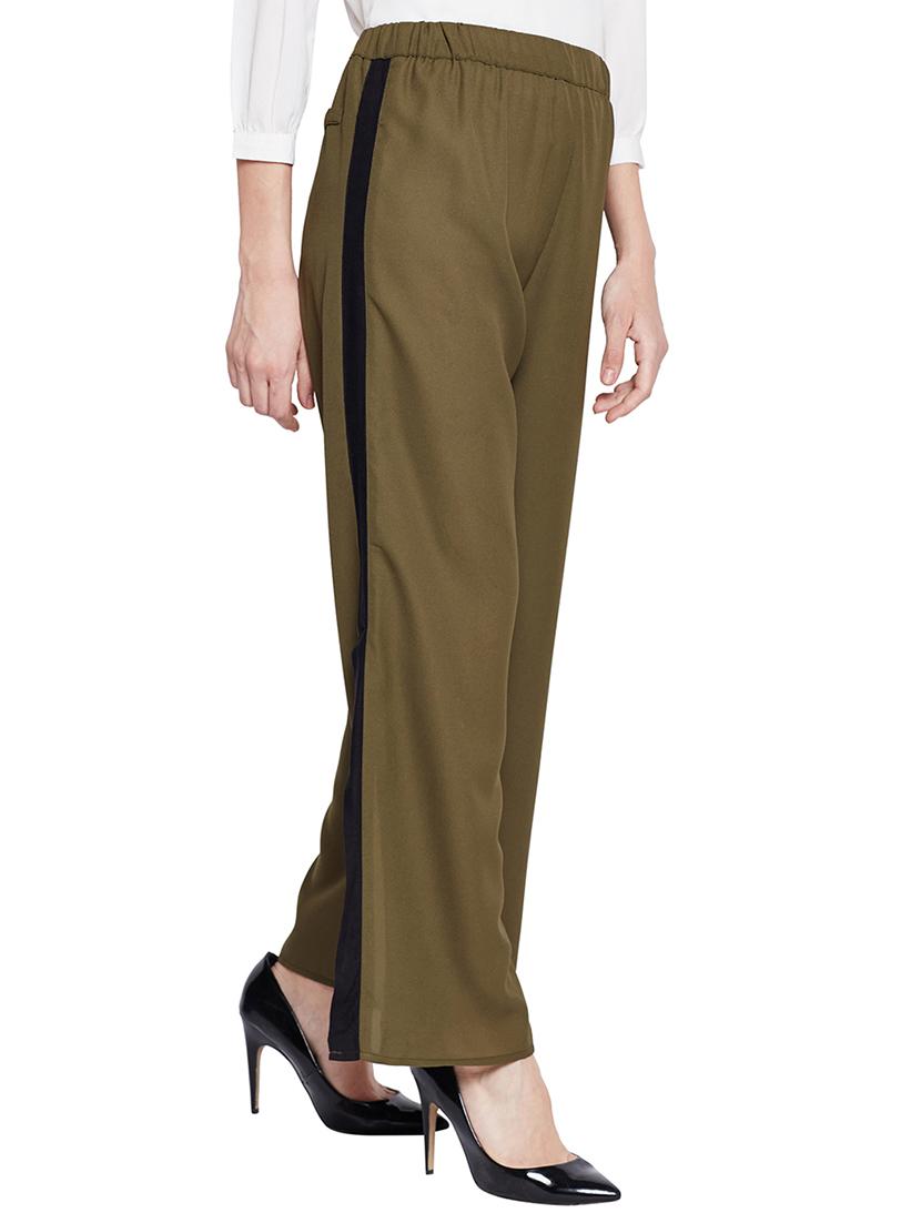 contrast taping side slit trouser - 15502736 -  Standard Image - 1