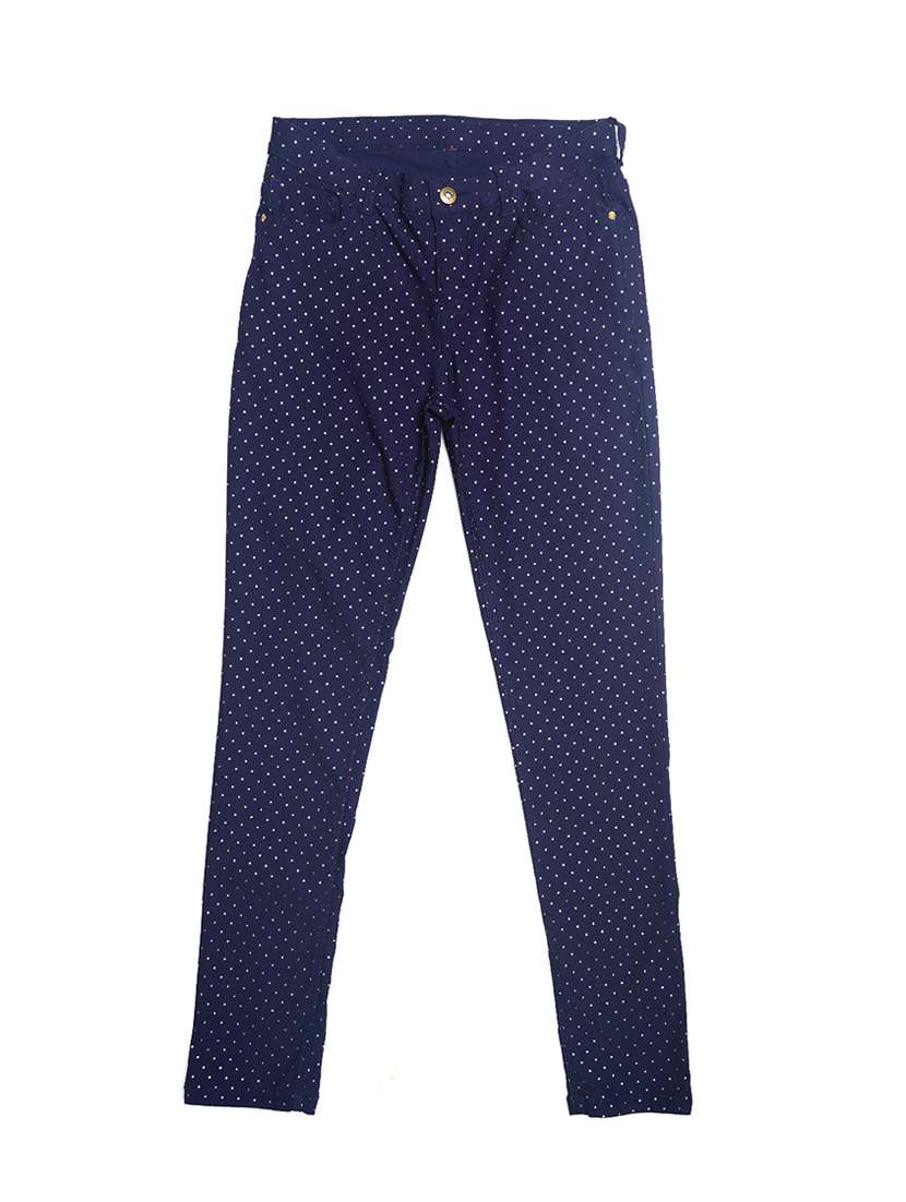 blue cotton casual trouser