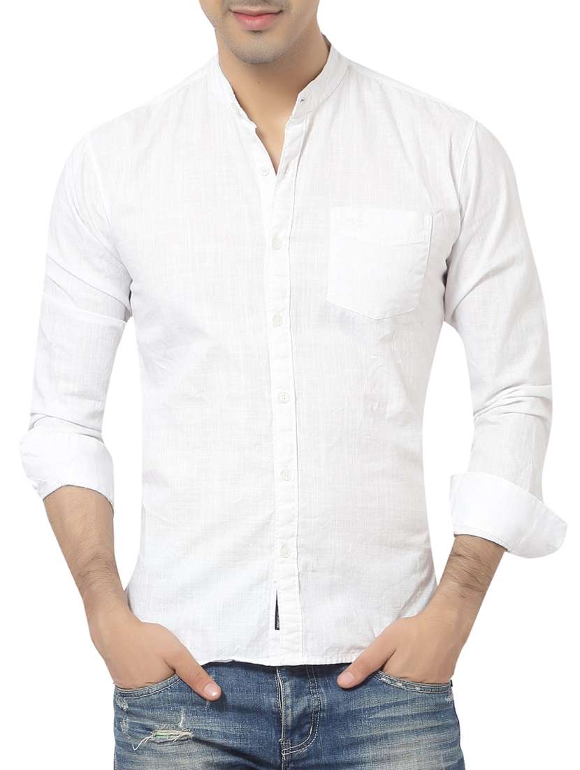 white cotton casual shirt