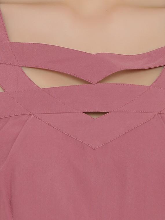 neck cutout flared dress - 15503575 - Standard Image - 4